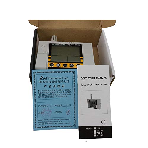AZ7722 Digital Wall Mount Carbon Dioxide Tester CO2 Gas Tester Temperature and Humidity Meter Multifunction Air Tester