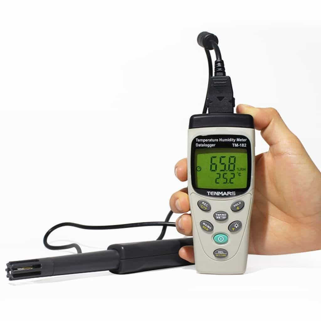 Tenmars TM-182 Temperature & Humidity Meter Dew Point and Wet-Bulb Temperature Meter with Datalogging Function