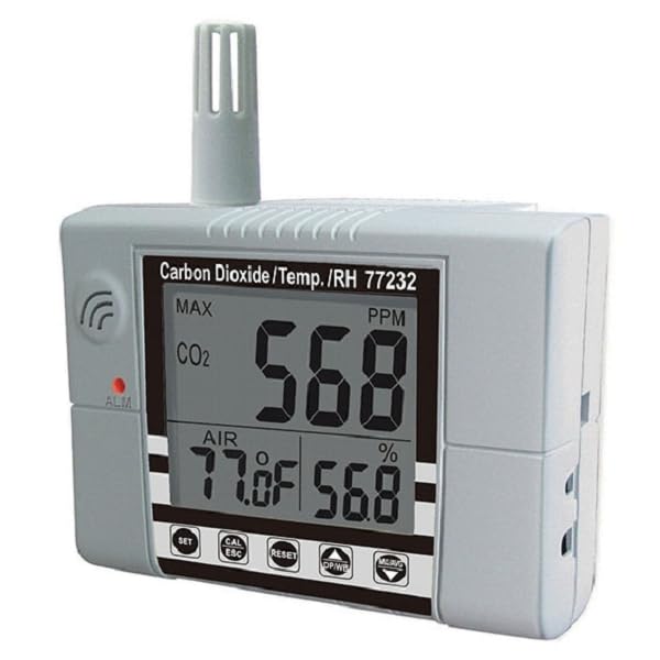 AZ77232 Wall-Mounted CO2 Humidity Meter Carbon Dioxide Tester Indoor Air Quality Monitor with Relay