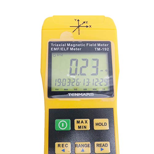 Graigar TENMARS TM-192 Electromagnetic Radiation Detectors TM192 Auto Range and Auto Power 3-axis Magnetic Field Meter 30Hz-2000Hz with USB