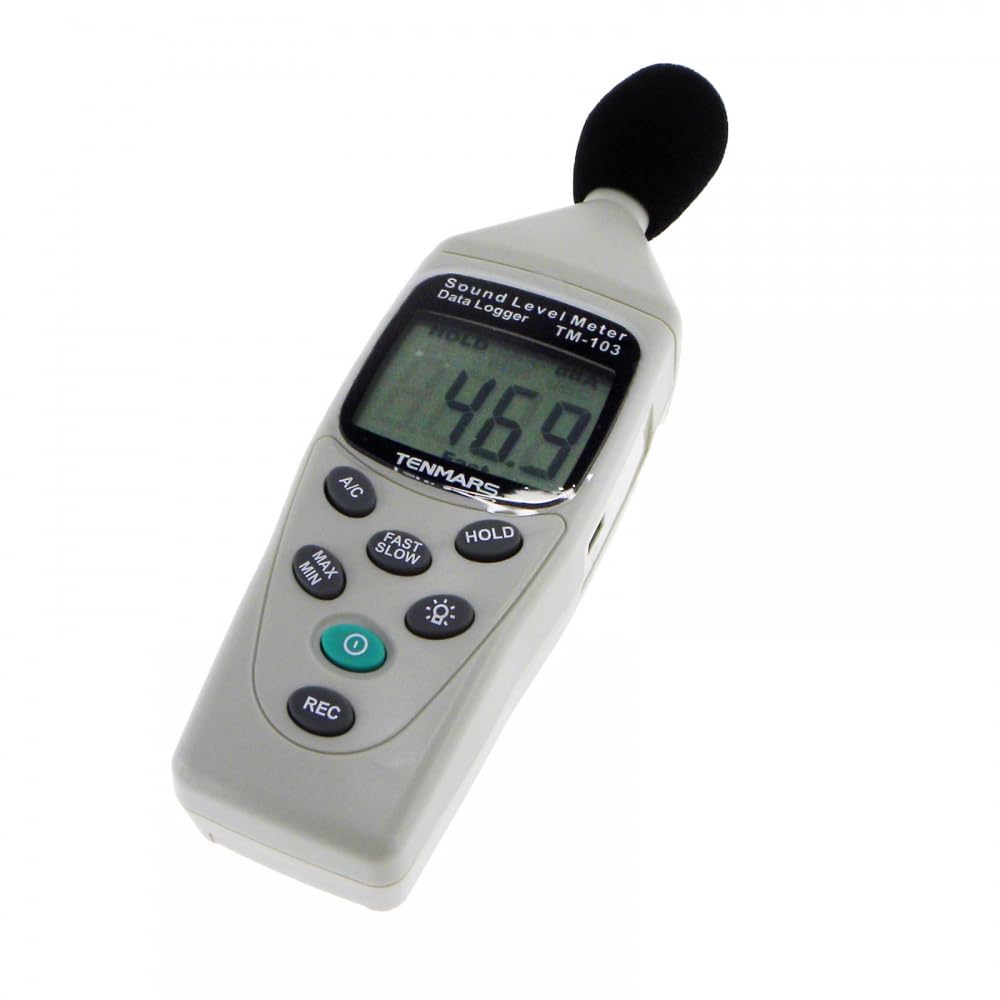 Tenmars TM-103 Sound Level Meter Noise Meter with Datalogging Frequency Range 31.5Hz~8KHz