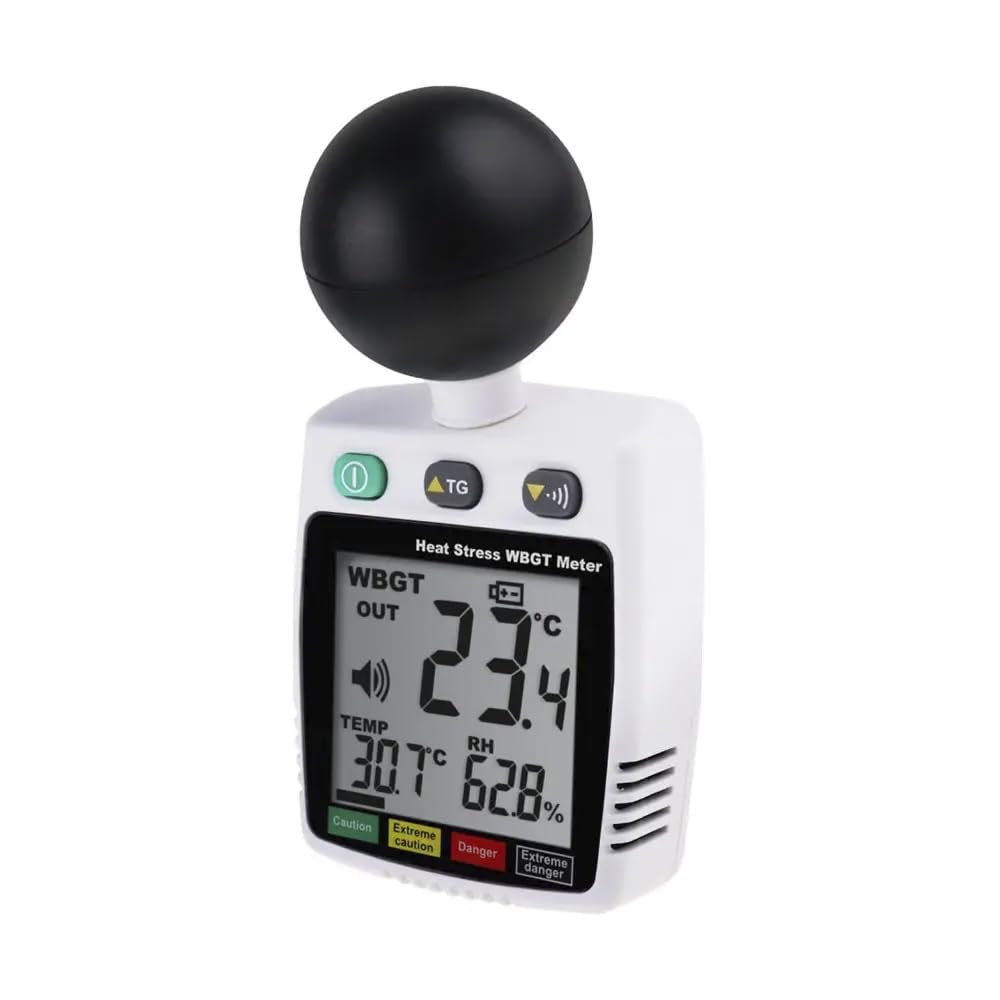 Tenmars TM-288 Heat Stress WBGT Meter Black-Globe/Air Temperature Meter Humidity Tester