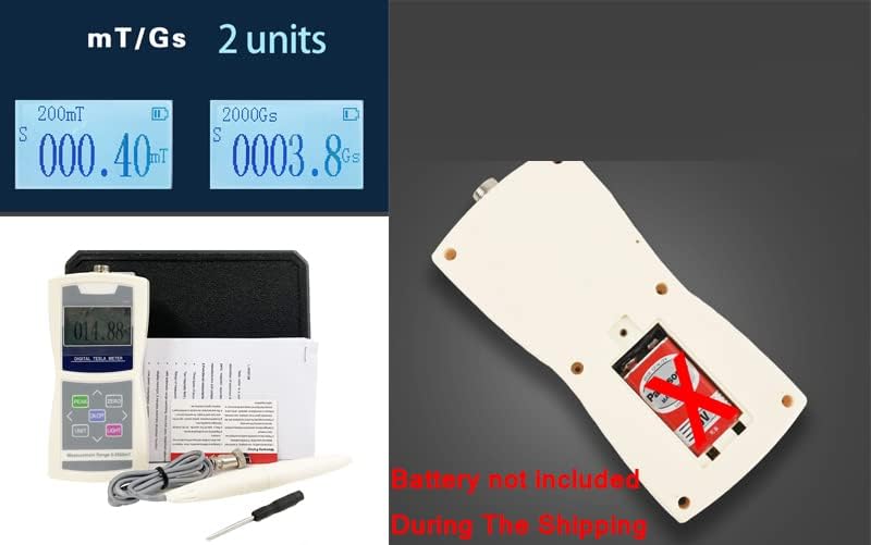 ZMST-5 Tesla Meter Digital Gauss Meter Gaussmeter Magnetic Flux Meter Radial Hall Probe 0-2400mT (24000Gs)