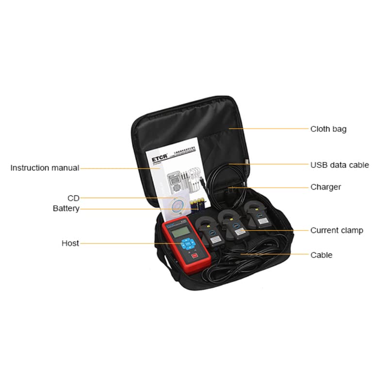 ETCR8300 Three-Channel Current/Leakage Monitoring Recorder 0mA-200A True RMS AC Leakage Current Tester