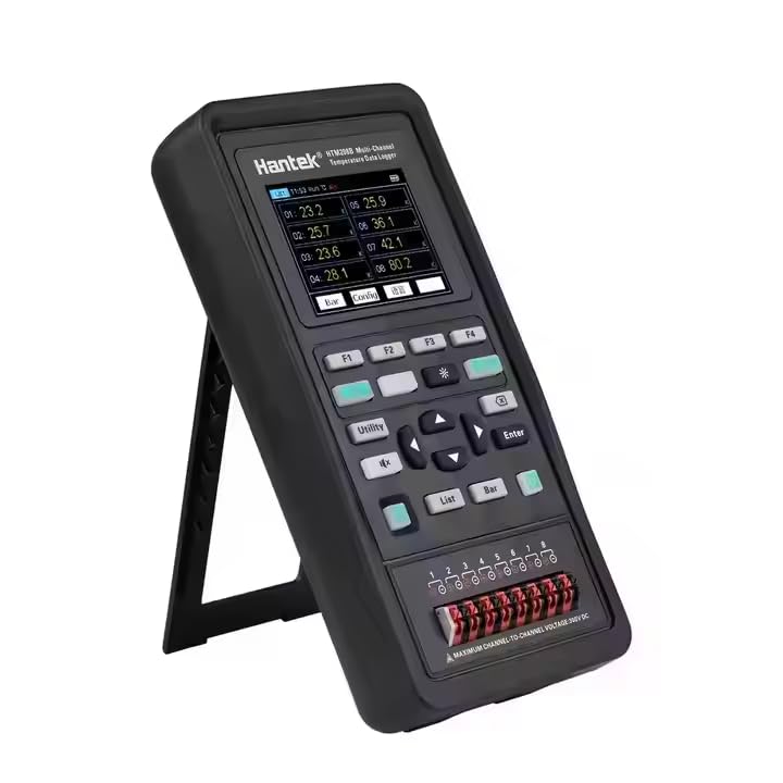 Hantek HTM208B 8-Channel Temperature Data Logger Rechargeable Temperature-Recording Instrument 2.8-inch LCD Digital Tester