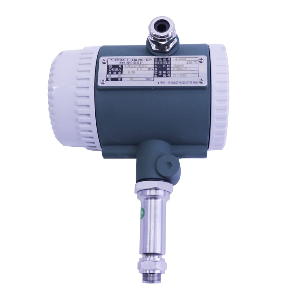 DN50MM Turbine Liquid Flowmeter Stainless Steel 4~20mA Output with LCD Display 2 Inch Diameter Pipe Water Flow Meter