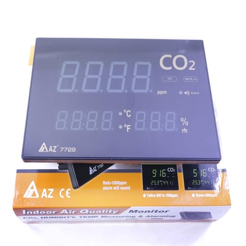 AZ7729 Wall-Mount Indoor Air Quality Meter Carbon Dioxide Monitor Humidity and Temperature Monitor CO2 Range 0~9999ppm