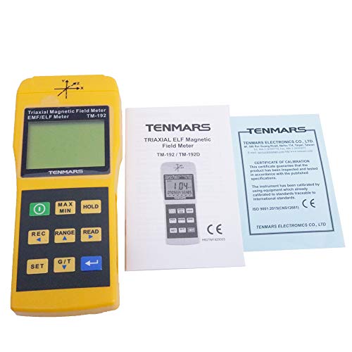 Graigar TENMARS TM-192 Electromagnetic Radiation Detectors TM192 Auto Range and Auto Power 3-axis Magnetic Field Meter 30Hz-2000Hz with USB