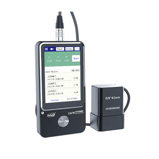 LS178 Portable Spectrophotometer 1mm Small Aperture Split Probe Color Analyzer Touch Screen Color Difference Meter with APP and Software