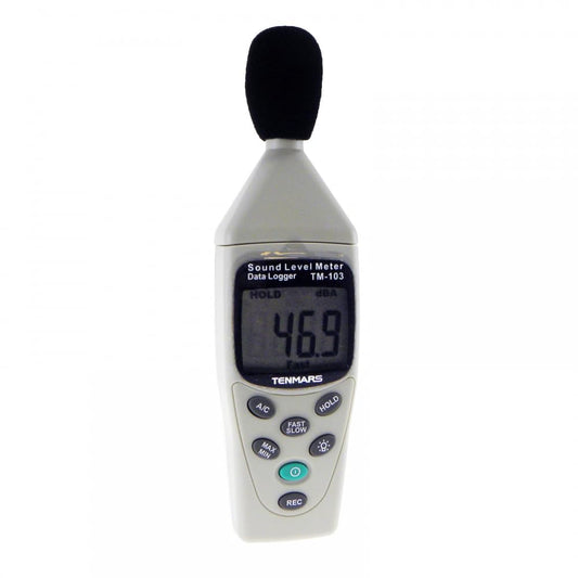 Tenmars TM-103 Sound Level Meter Noise Meter with Datalogging Frequency Range 31.5Hz~8KHz