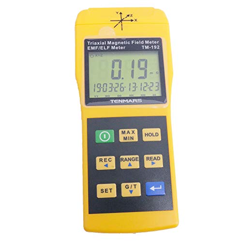 Graigar TENMARS TM-192 Electromagnetic Radiation Detectors TM192 Auto Range and Auto Power 3-axis Magnetic Field Meter 30Hz-2000Hz with USB