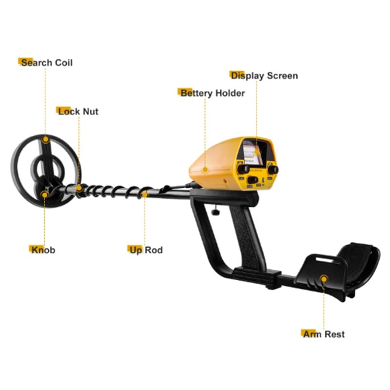 MD-5090 Gold Detector for Adults with 6.5" Waterproof Search Coil, Metal Detector 5.8kHz Scanner