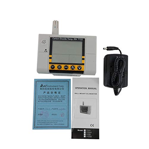 AZ7722 Digital Wall Mount Carbon Dioxide Tester CO2 Gas Tester Temperature and Humidity Meter Multifunction Air Tester