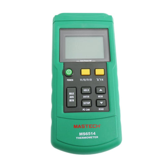 Mastech MS6514 Digital Thermocouple Thermometer Recorder T1 T2 Dual Channel Temperature Logger Thermocouple Temperature Meter