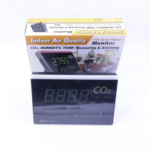 AZ7729 Wall-Mount Indoor Air Quality Meter Carbon Dioxide Monitor Humidity and Temperature Monitor CO2 Range 0~9999ppm