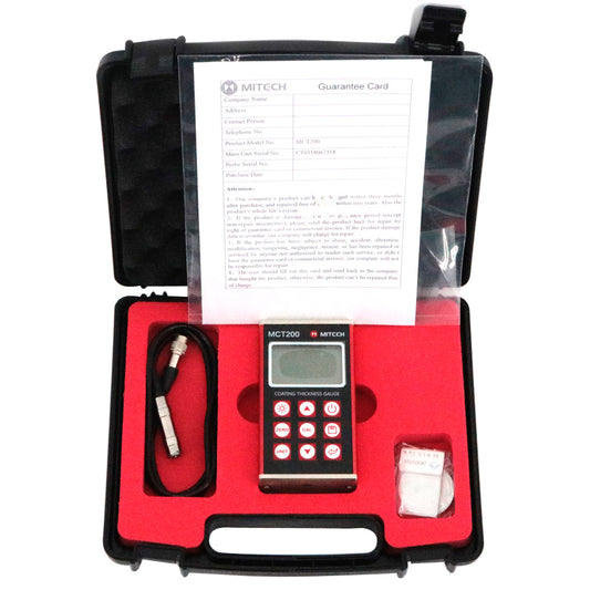 MITECH MCT200 Digital Magnetic Induction & Eddy Current Paint Coating Thickness Gauge (0-1250um) with F1 and N1 Probe