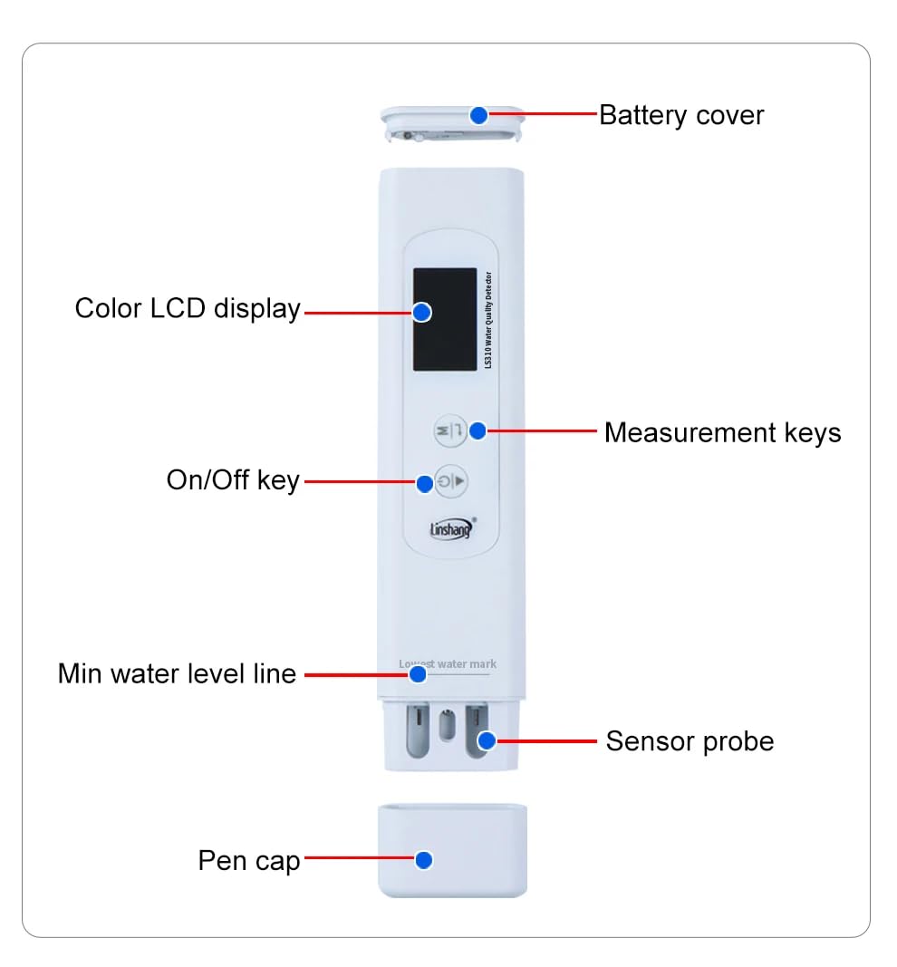 LS310 Digital Multi-Parameter Water Quality Tester Pen Type Drinking Water Analyzer COD TOC TDS UV275 Electrical Conductivity Tester