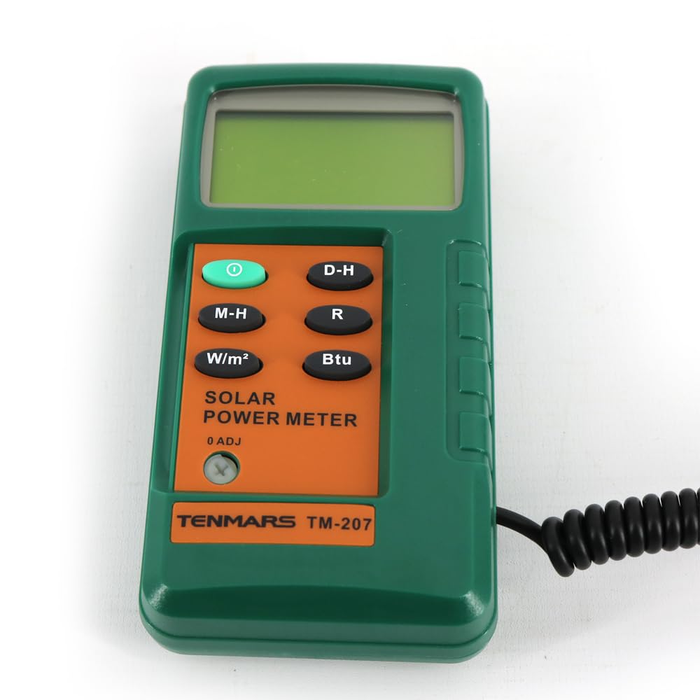 Tenmars TM-207 Solar Power Meter Solar Radiation Measurement with 2000W/m2,634 BTU /(ft2*h) TM207