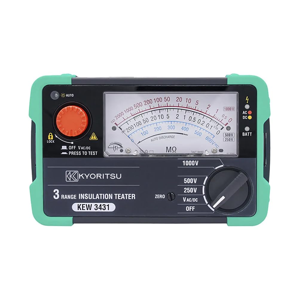 Kyoritsu3431 Analogue Insulation Resistance Testers 3 Range Insulation Tester Test Voltage 250V 500V 1000V KEW3431