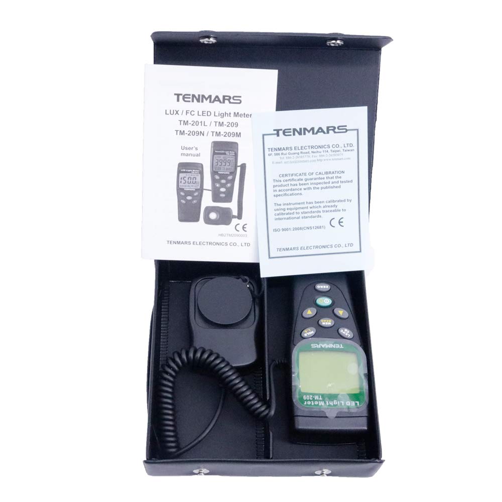 TENMARS TM-209 Digital LED Lightness Tester 400,000 Lux Meter LUX/FC Tester