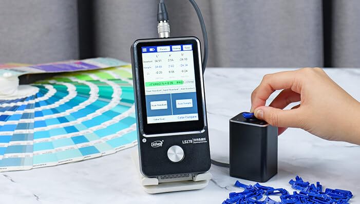 LS178 Portable Spectrophotometer 1mm Small Aperture Split Probe Color Analyzer Touch Screen Color Difference Meter with APP and Software