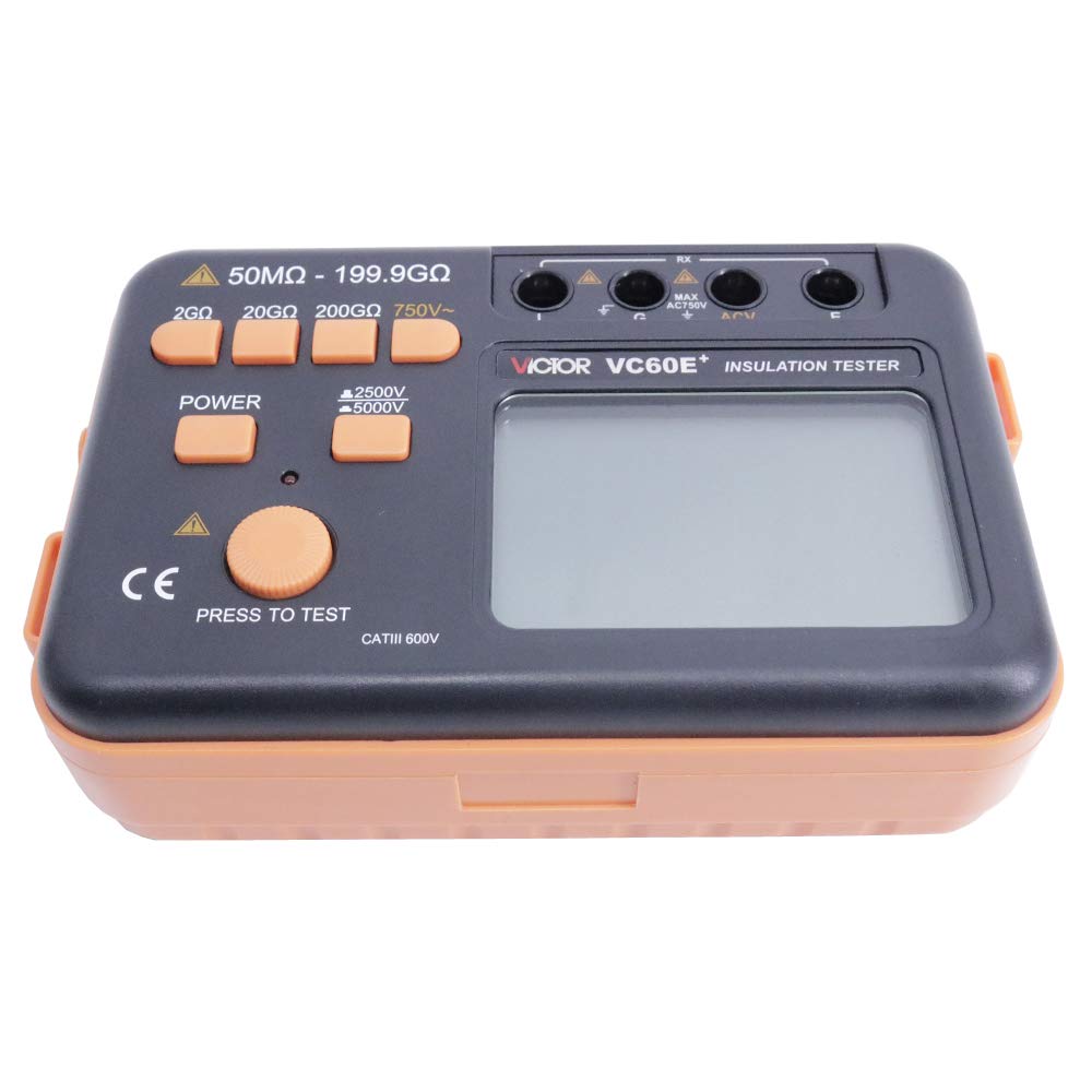 Graigar VC60E+ Digital Insulation Resistance Tester Gauge DC/AC 50M ohm-199.9G ohm Meter Tester