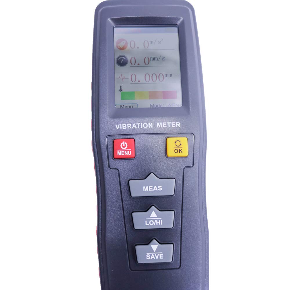 WT63B Digital Vibration Meter Vibrator Meter with LCD Back Light Function Velocity Range 0.1~1999.9m/s^2