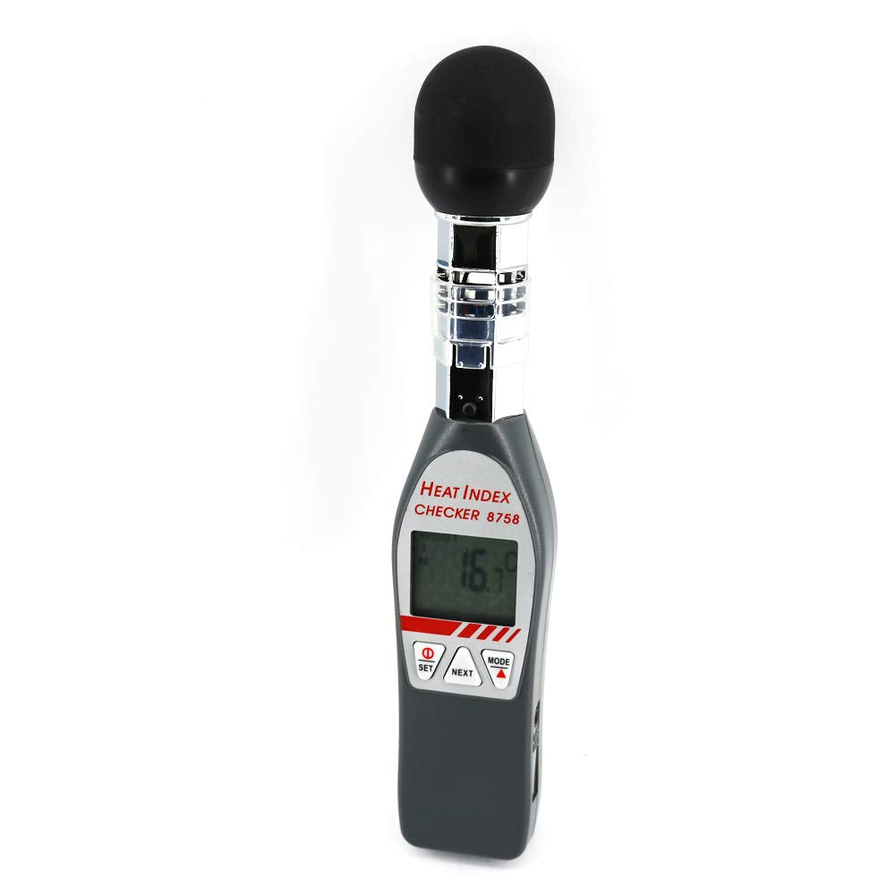 AZ8758 Digital Wet Bulb Globe Temperature Humidity Tester WBGT Meter Heat Index Checker with 40mm Black Ball
