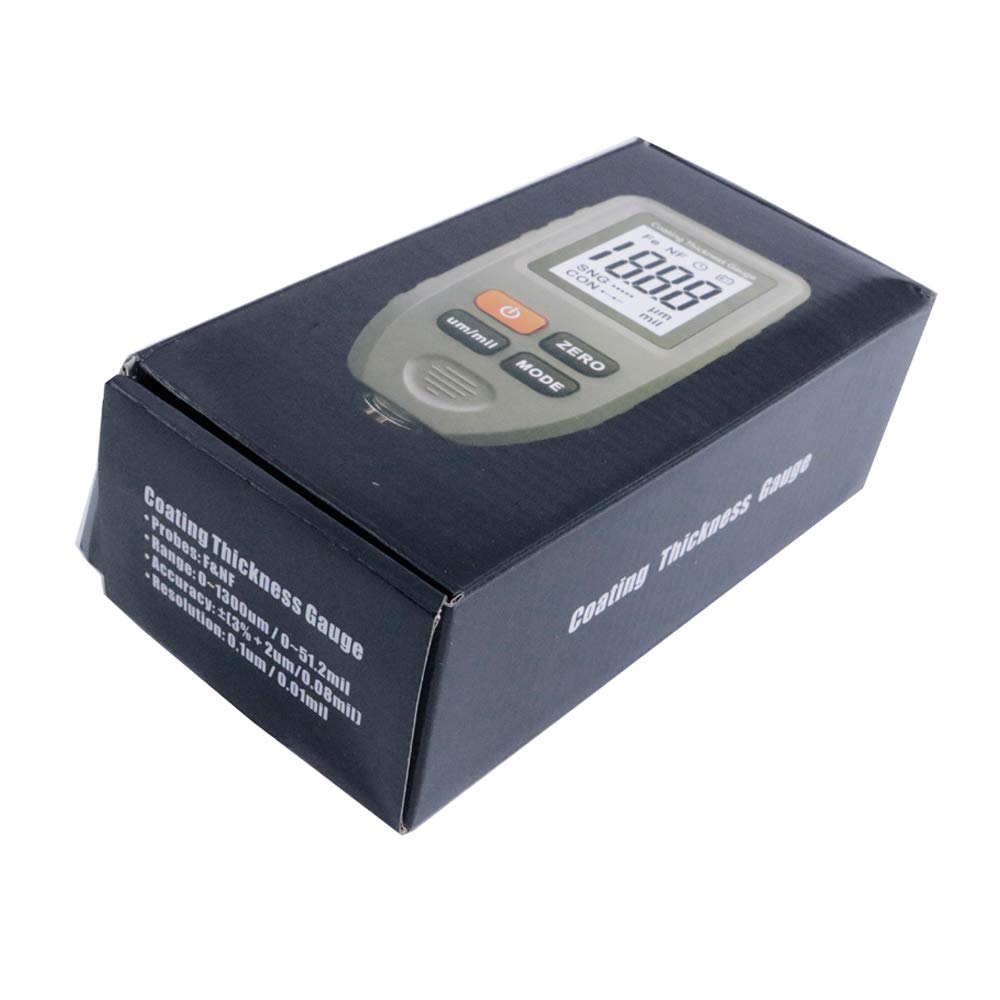 Graigar Digital Coating Thickness Gauge TC100 Paint Coating Thickness Meter Fe/NFe 0-1.25mm with LCD Display Electroplate Feeler Tester