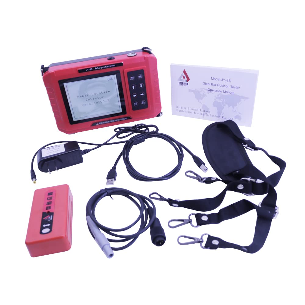 Graigar JY-8S Concrete Rebar Locator Scanner: Reinforcement Detector, Compact, Lightweight, Non-Destructive, Accurate, Voice Alarm, Backlit Display