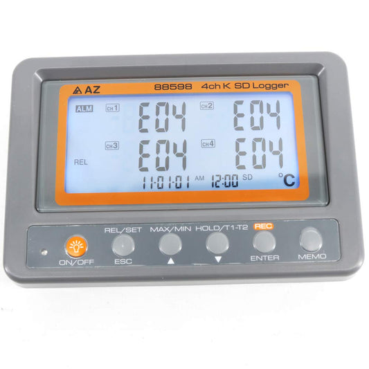 AZ88598 Multi-Channel Digital Thermometer 4 Channel K Type 8GB SD Card Data Logger Thermocouple Temperature Recorder