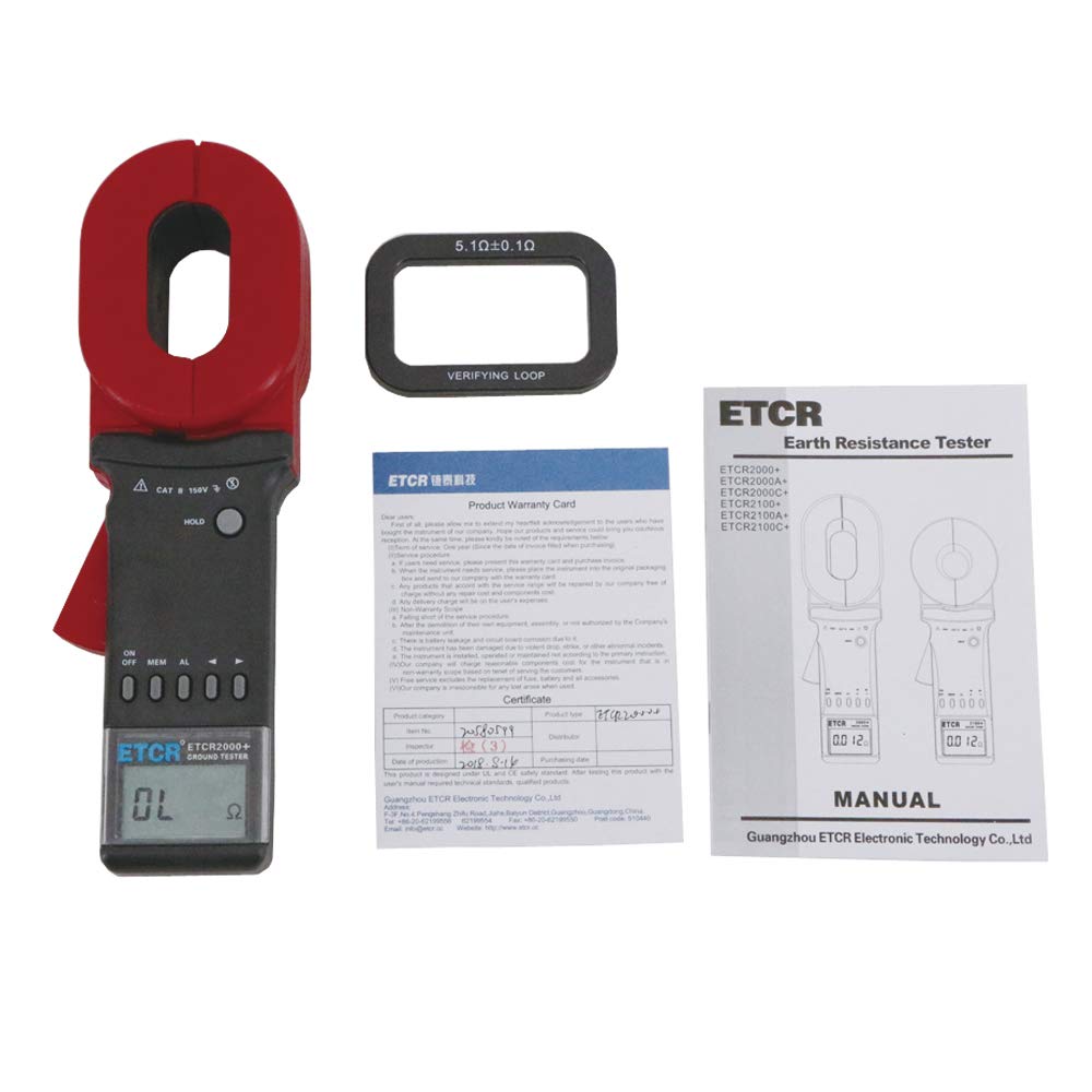 Graigar ETCR2000+ Clamp Ground Earth Resistance Tester Meter Digital Clamp Meter for Measuring Earth Resistance and Leakage Current
