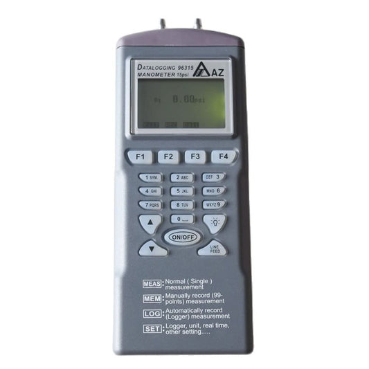 AZ96315 Manometer Recorder Digital Differential Pressure Manometer Data Logger 15 PSI