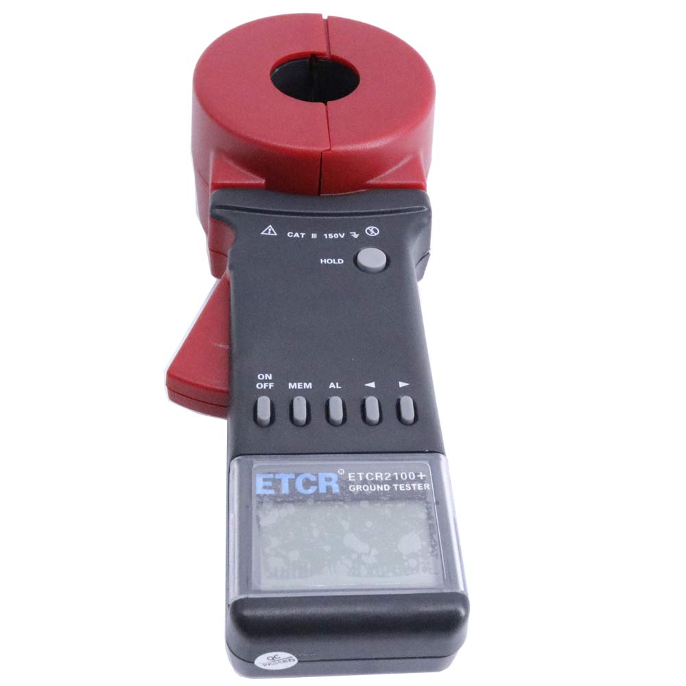 Graigar Portable Digital Ground Resistance Tester ETCR2100+ Earth Resistance Measurement Tester 0.01-1200ohm with RS232 Interface 99 Sets Data Memory
