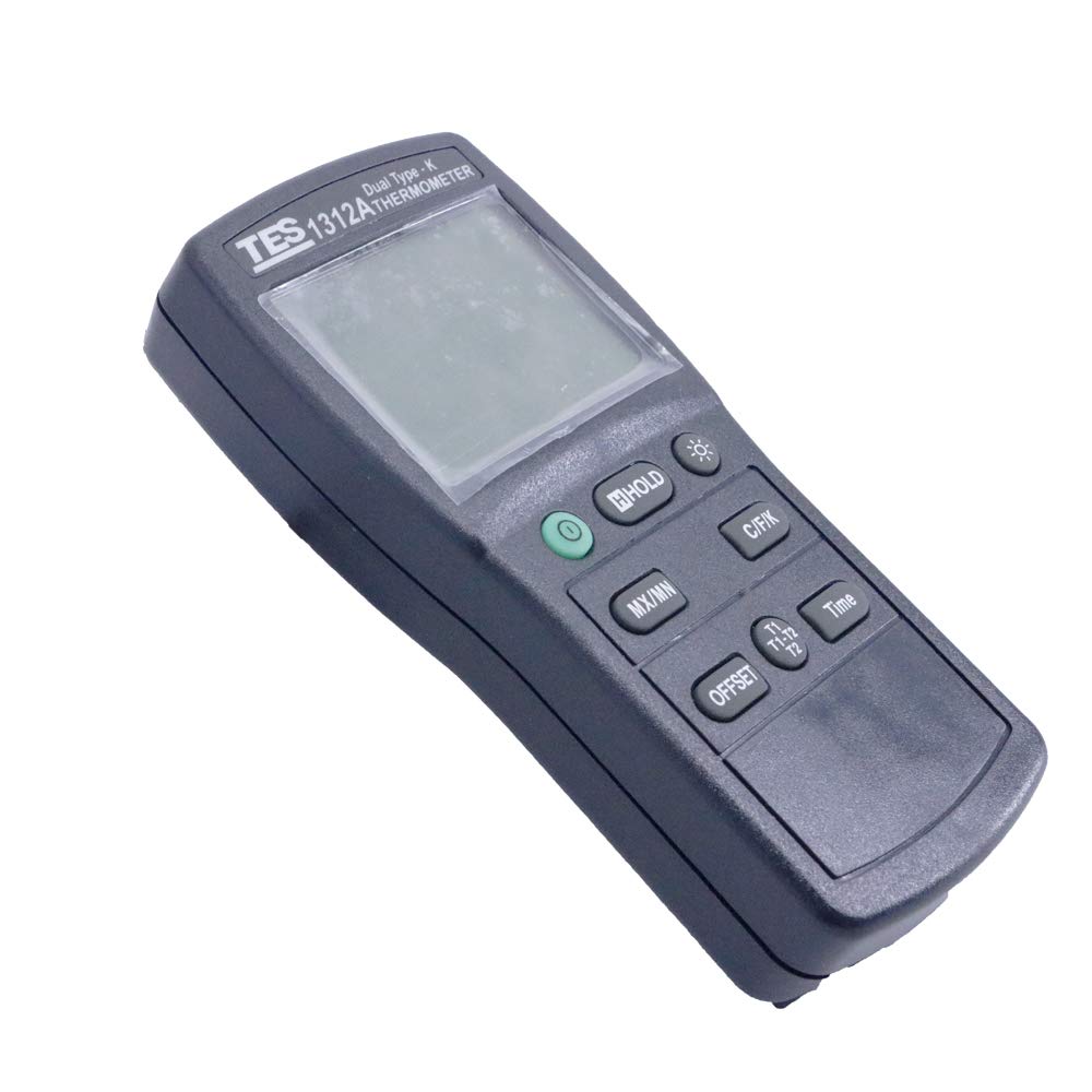 TES-1312A Digital Dual Type-K Thermometer Dual Channel Thermometer Temperature Meter Measuring Range -200°F to +1999°F