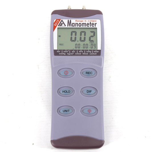 AZ8215 Portable Pressure Tester 15 PSI Digital Manometer Differential Pressure Meter