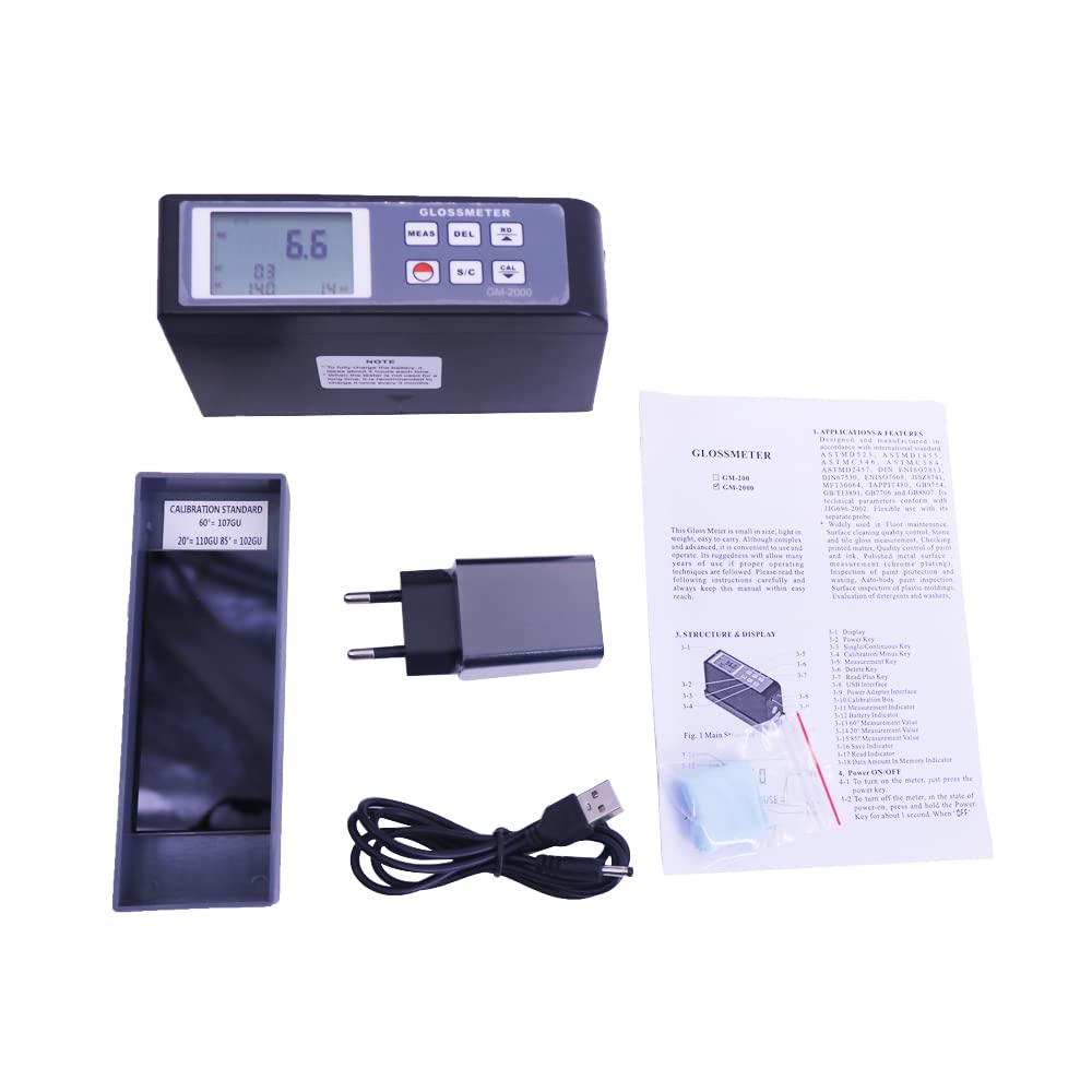GM-2000 Gloss Meter Digital Glossmeter Measuring Angle 20/60/85 Range 0.1GU~2000 GU