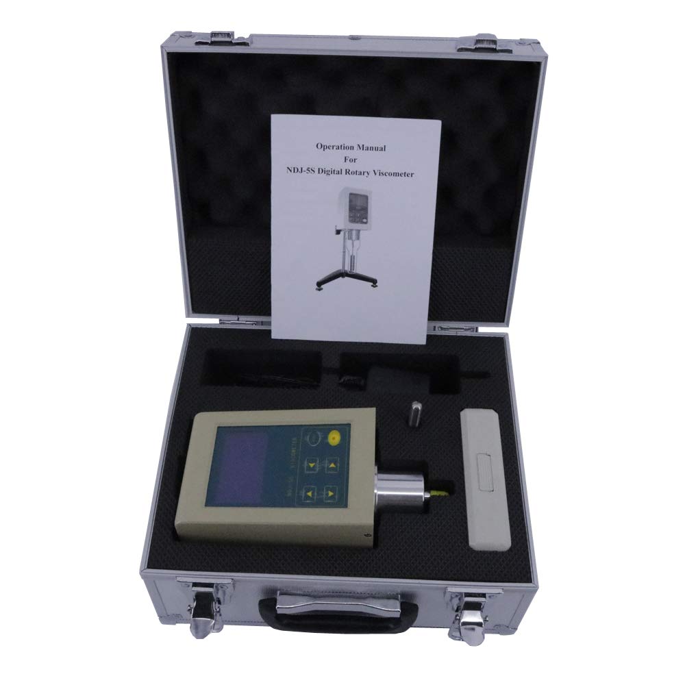 Graigar NDJ-5S Digital Viscometer Viscosity Tester Meter Measuring Range 1-100000 mPa.S with 4 Rotors