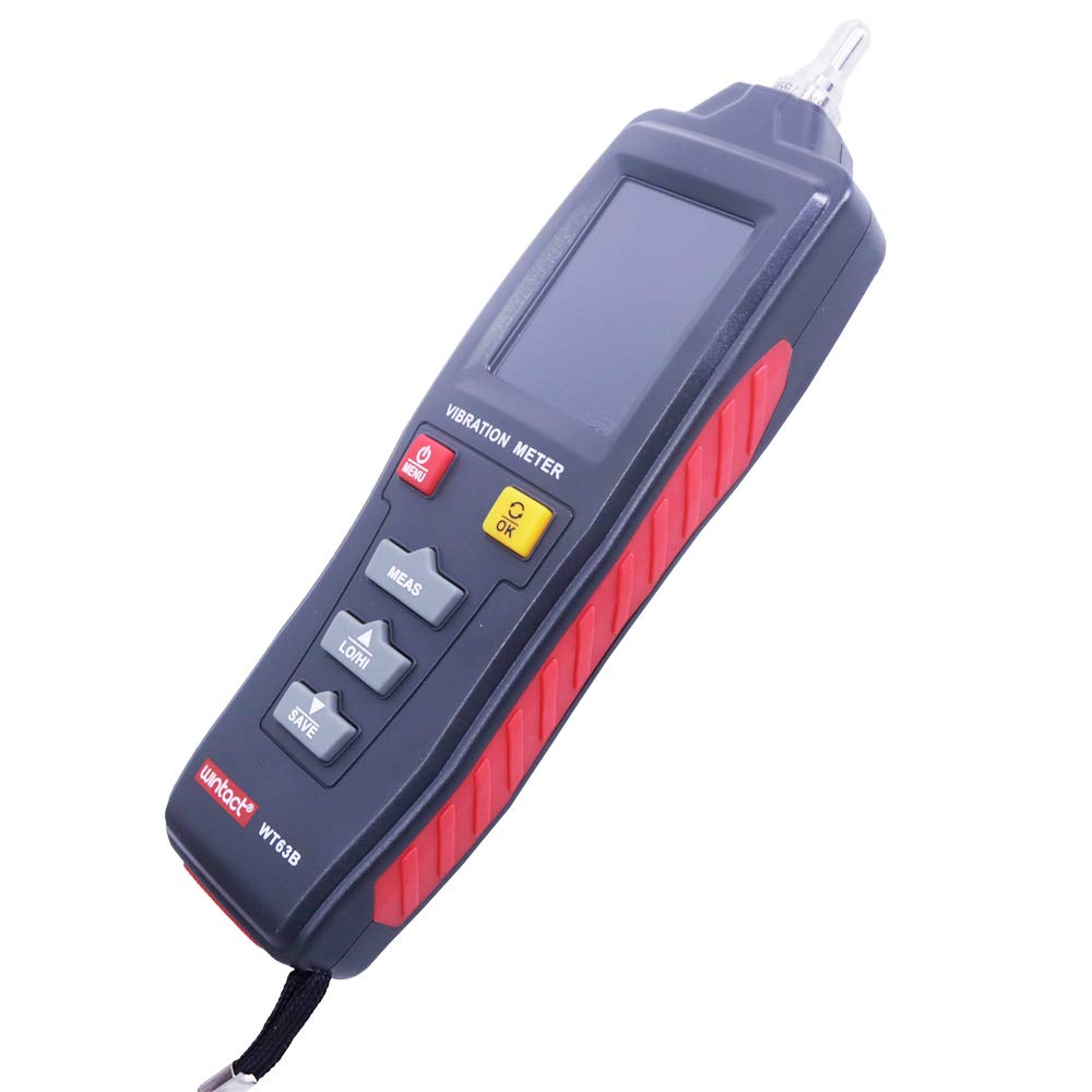 WT63B Digital Vibration Meter Vibrator Meter with LCD Back Light Function Velocity Range 0.1~1999.9m/s^2