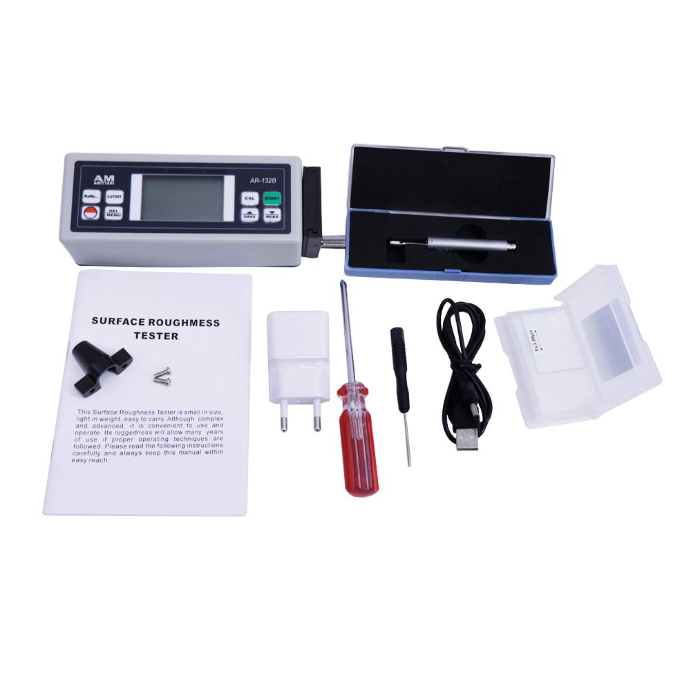 AR-132B Digital Surface Roughness Tester Gauge Meter with Probe for Ra, Rz, Rq, Rt