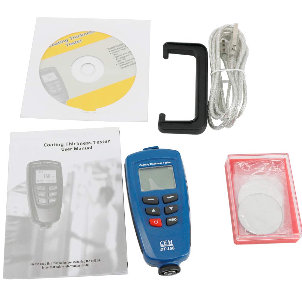 Graigar Digital Paint Coating Thickness Gauge Meter Tester DT-156 0~1250um with Built-in Auto F & NF Probe