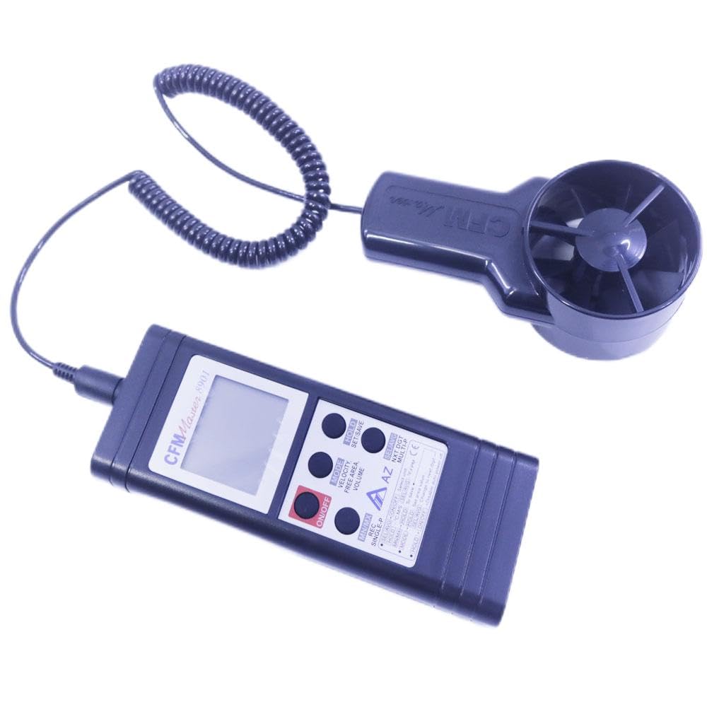 AZ8901 Digital Air Flow Meter Temperature 1M Cable Fan Anemometer FPM CFM Wind Speed Tester Air Velocity Meter 0.4~35 m/s