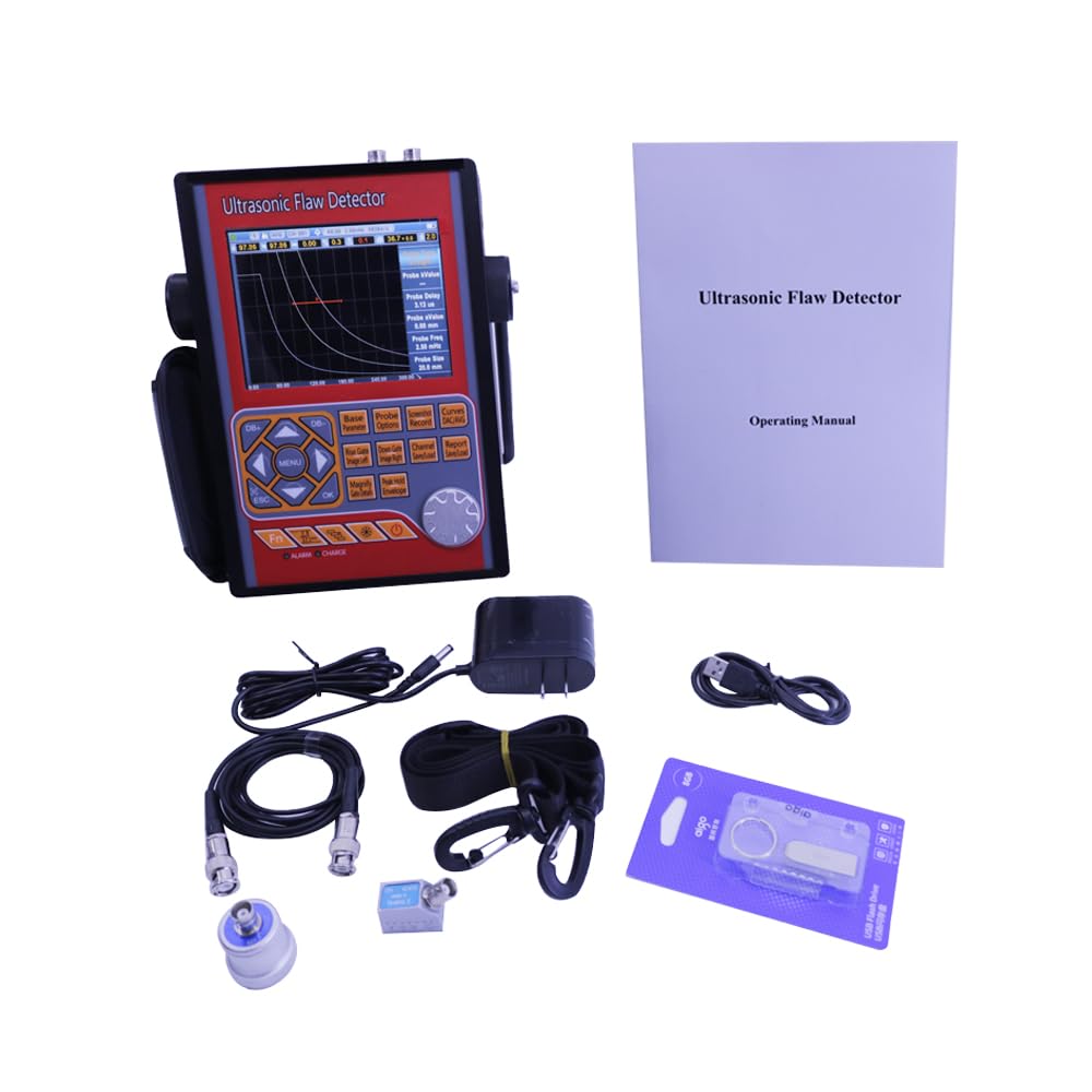 New GR680 Portable Ultrasonic Flaw Detector Defect Inspection Tester 0 to 15000 mm NDT Digital Flaw Meter 4MHz φ10mm Probe BNC Interface