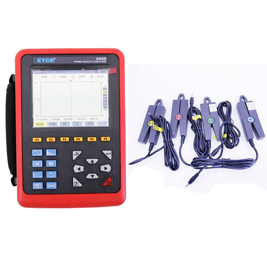 ETCR5000 Power Quality Analyzer Multi-Functional 3 Phase Power Analyzer with 008B Current Clamp 10mA~10.0A