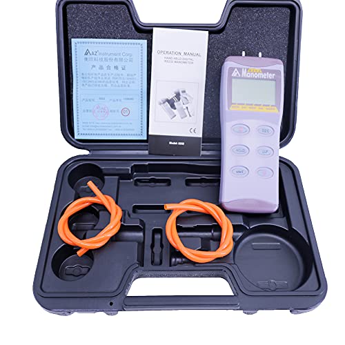 AZ8252 2PSI Portable Digital Manometer Differential Pressure Meter Pre ...