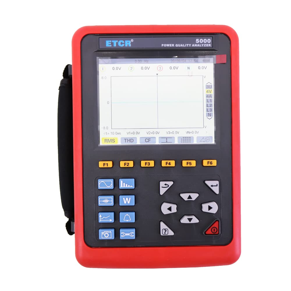 ETCR5000 Power Quality Analyzer Multi-Functional 3 Phase Power Analyzer with 068B Current Clamp 1.0A~1000A