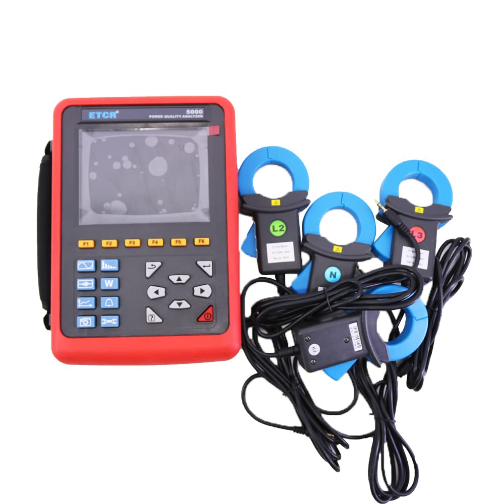 ETCR5000 Power Quality Analyzer Multi-Functional 3 Phase Power Analyzer with 068B Current Clamp 1.0A~1000A