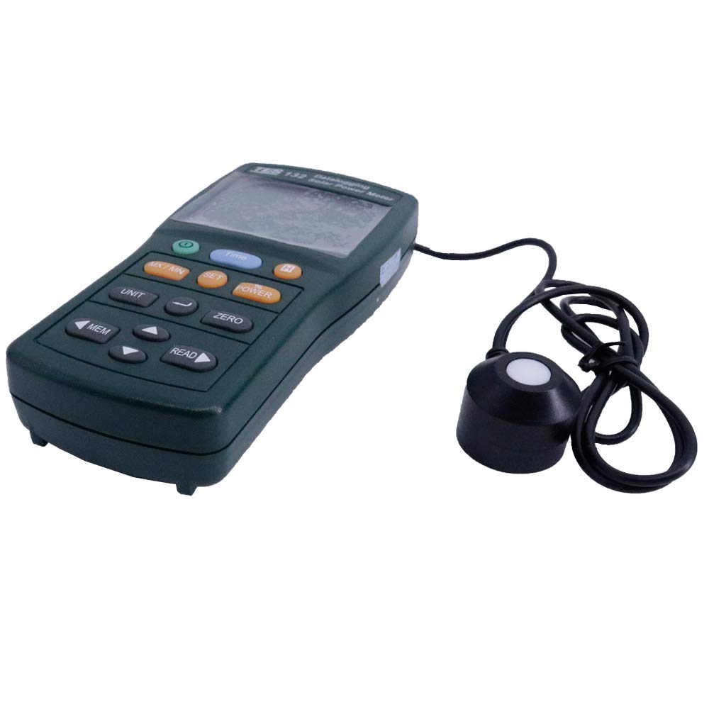 Graigar TES-132 Handheld Solar Power Meter Tester 400-1Knm Range 2000W/m2 & 634Btu/(ft2*h) Data Logger SD Card 2G USB