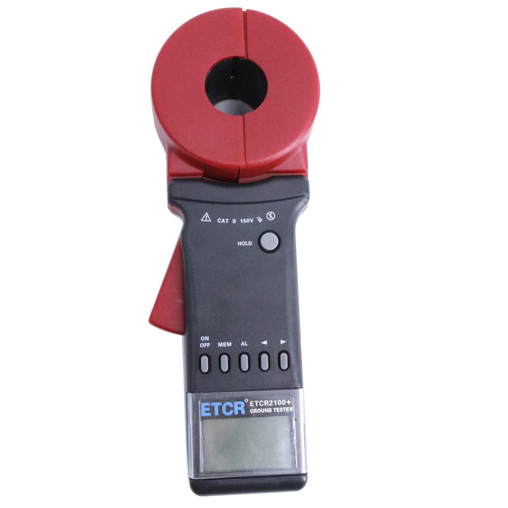 Graigar Portable Digital Ground Resistance Tester ETCR2100+ Earth Resistance Measurement Tester 0.01-1200ohm with RS232 Interface 99 Sets Data Memory