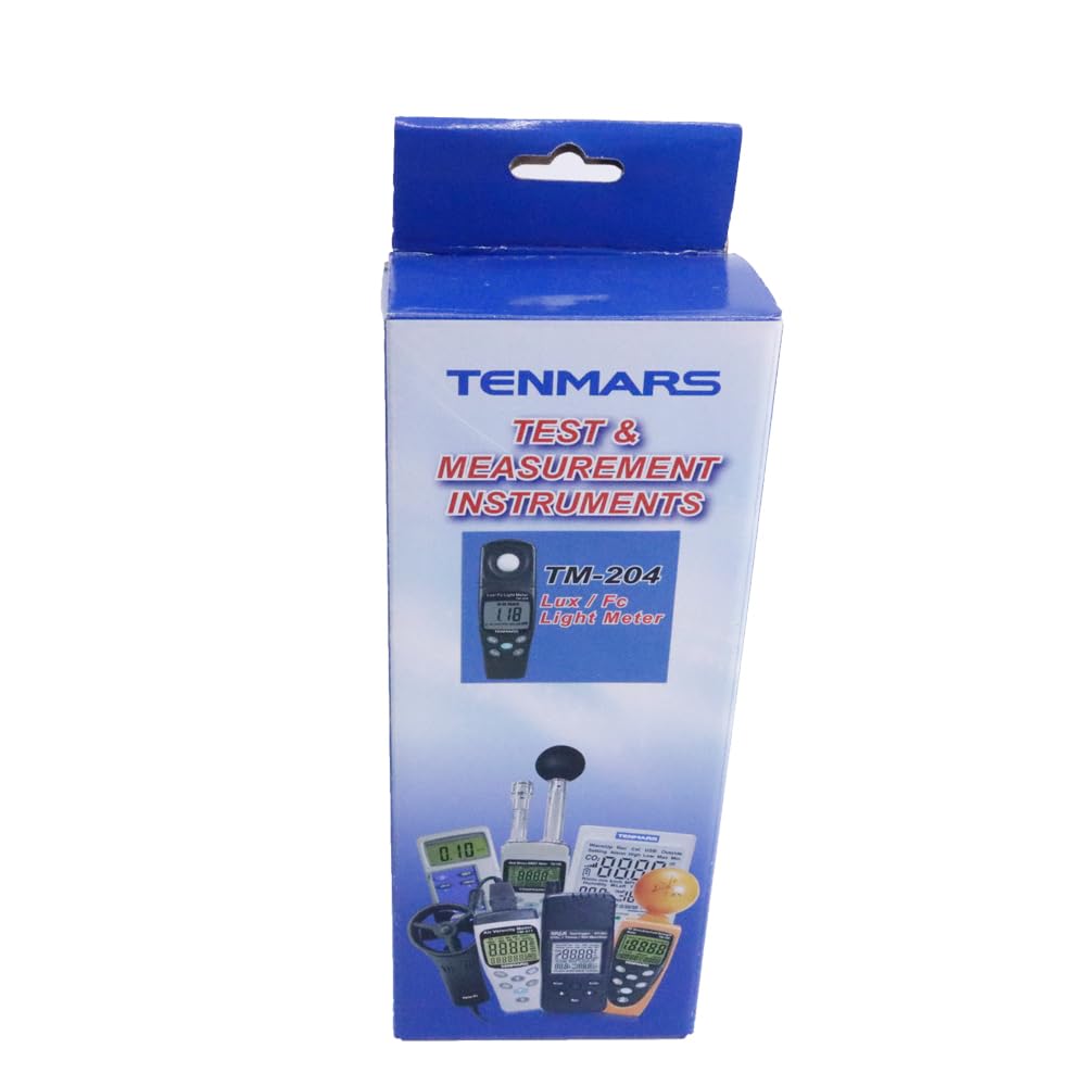 TENMARS TM-204 Digital Lux Meter Mini Lightness Tester 20,200,2000, 20000,200000 Lux